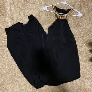 Black & Gold Stretchy Romper